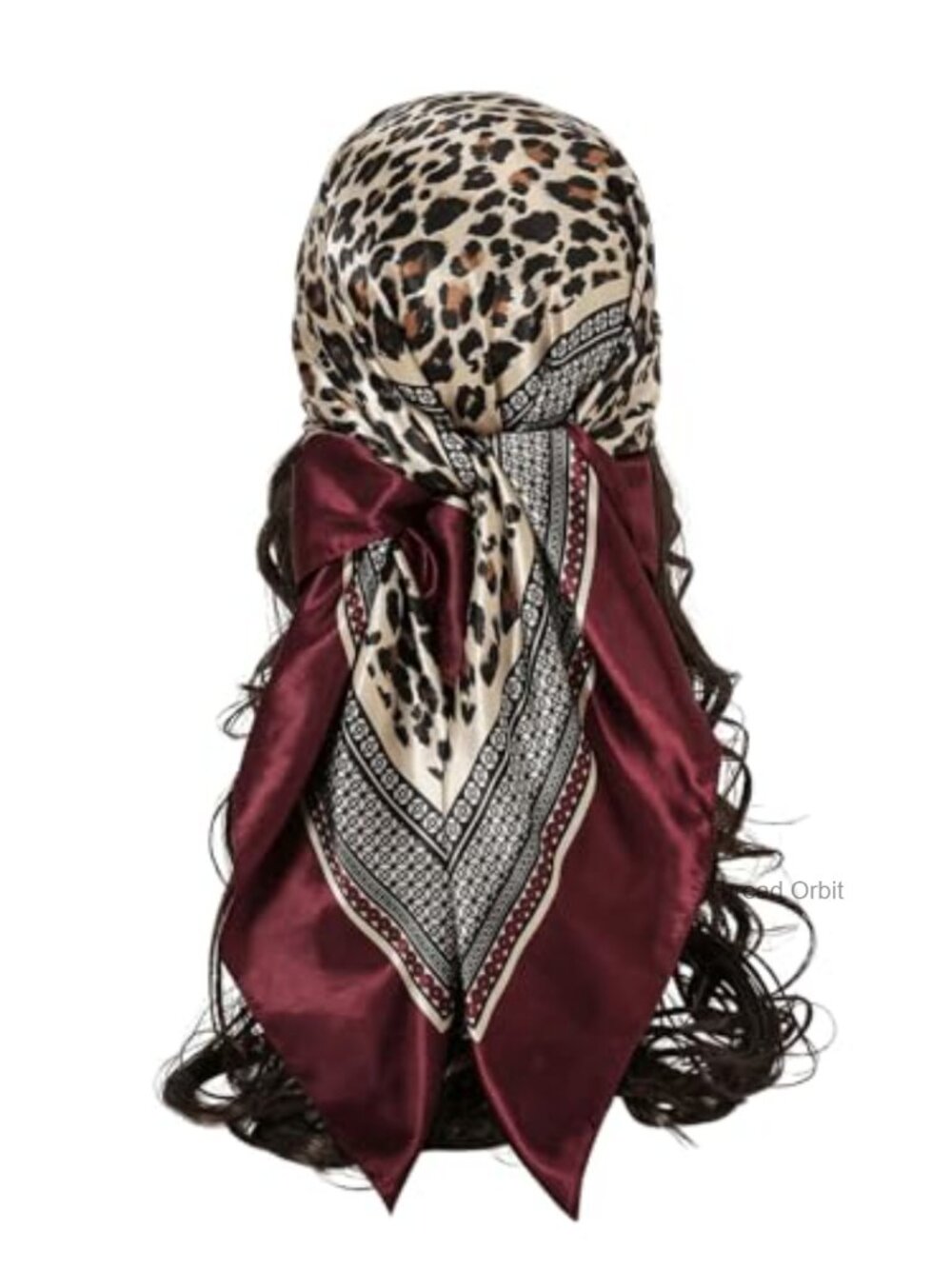 Silk Bandana Leopard Print Headscarf Boho Square Hair Scarf